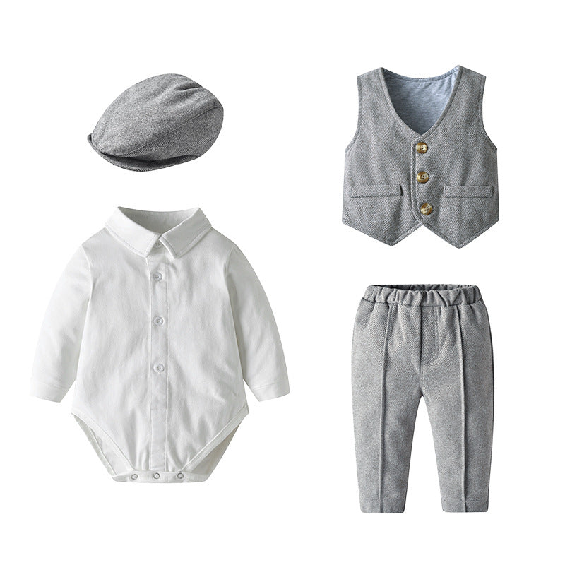 Children’s Plaid Vest and Trousers 3-Piece Formal Set