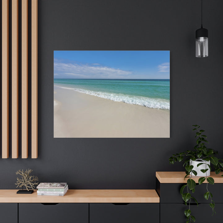 Beach Shoreline Matte Canvas Print – Tranquil Ocean Wall Art