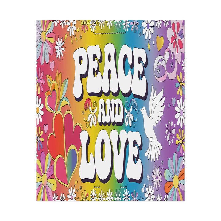 Peace and Love Rolled Posters - Colorful Floral Wall Art for Peaceful Decor