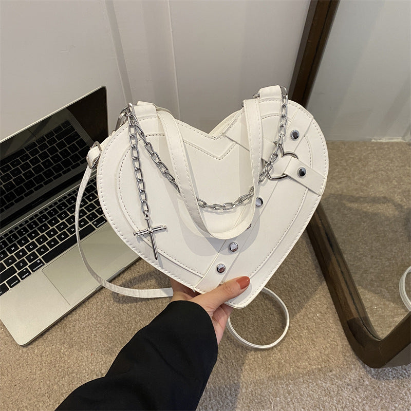 Korean-Style Heart-Shaped Crossbody Bag
