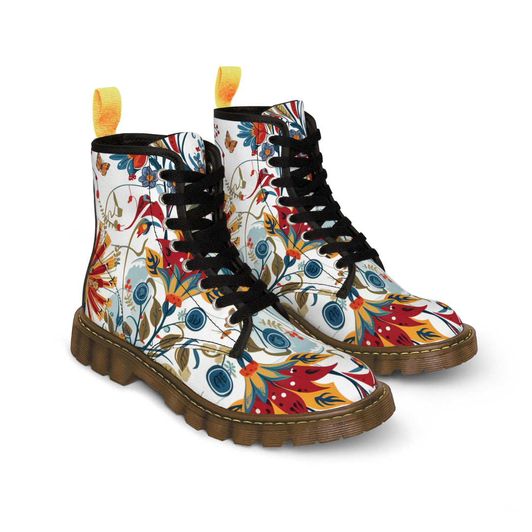 Women's Canvas Boots - Flower Love