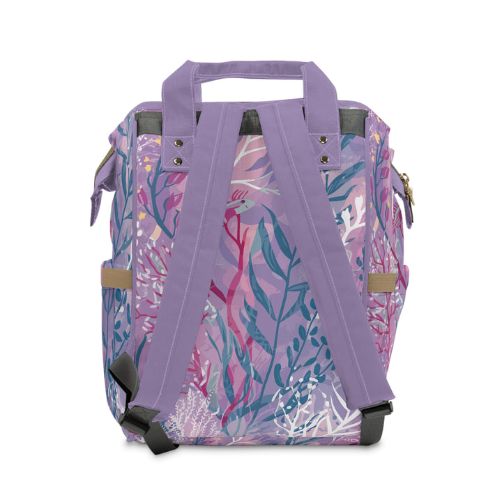 Multifunctional Diaper Backpack - Purple Seaweed