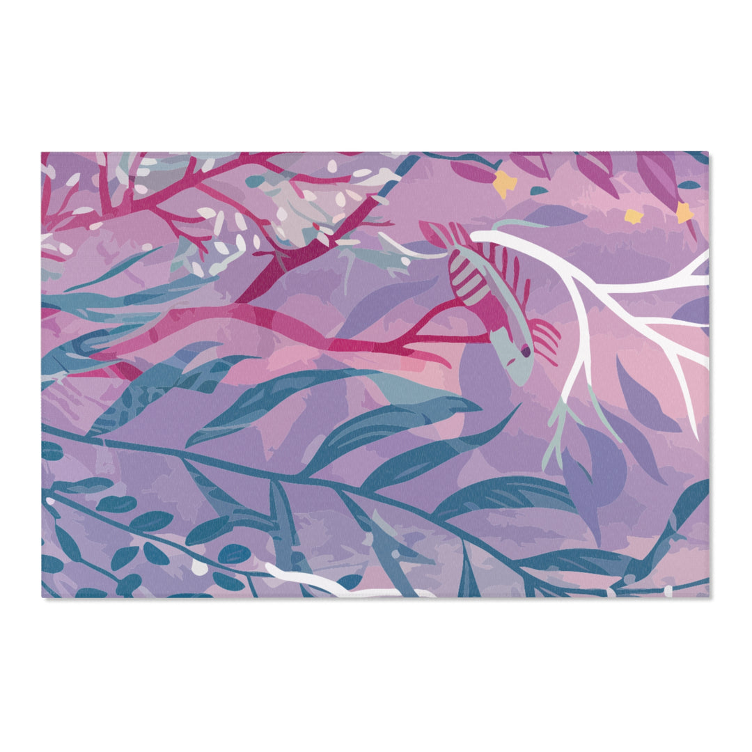 Boho Chic Area Rug - Purple Seaweed Home Decor Mat for Living Room
