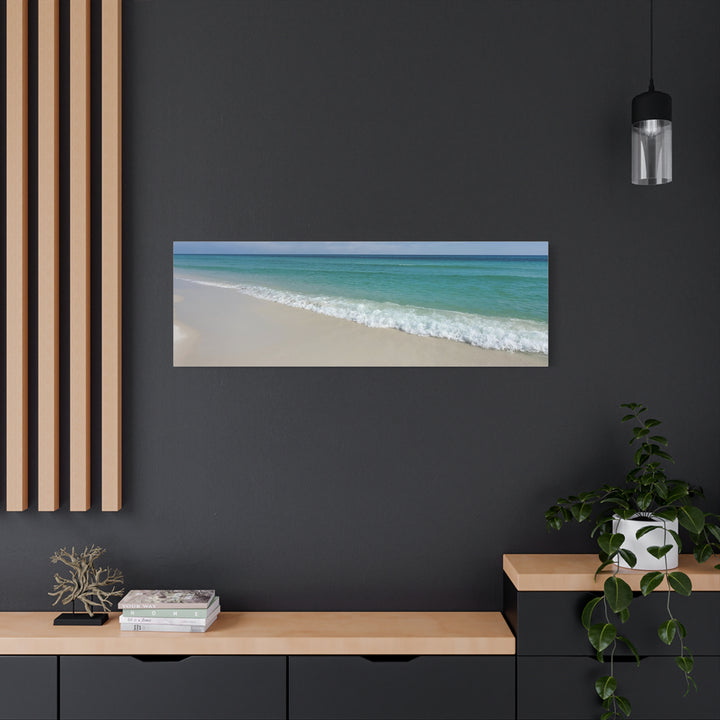Beach Shoreline Matte Canvas Print – Tranquil Ocean Wall Art