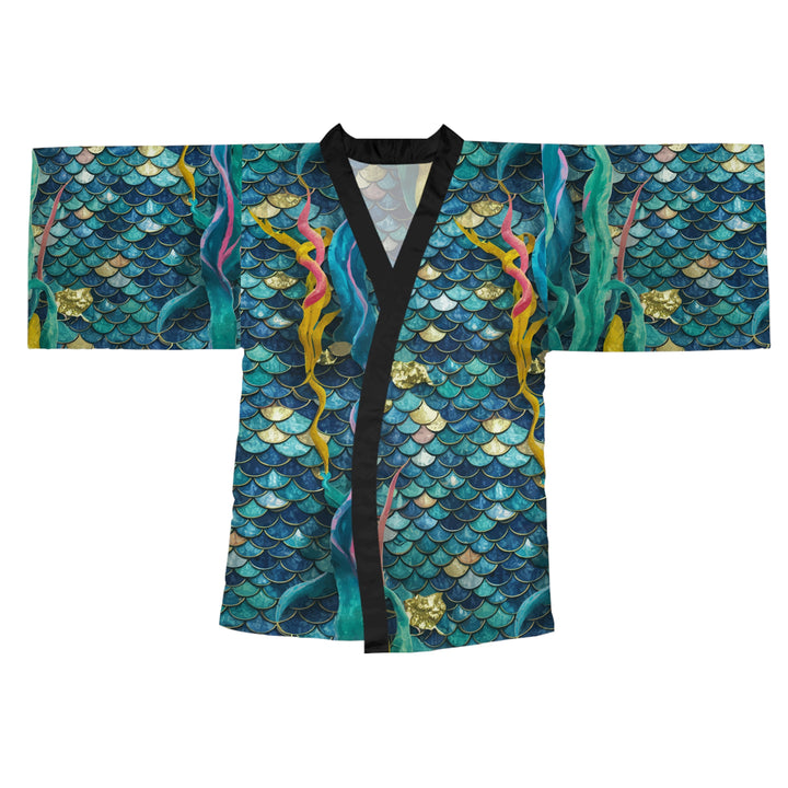 Long Sleeve Kimono Robe (AOP) - Mermaid Scale Party