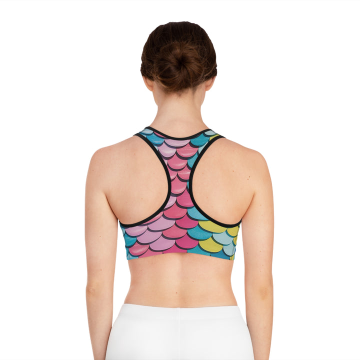 Colorful MNMs Sports Bra - Vibrant Activewear for Fitness Enthusiasts