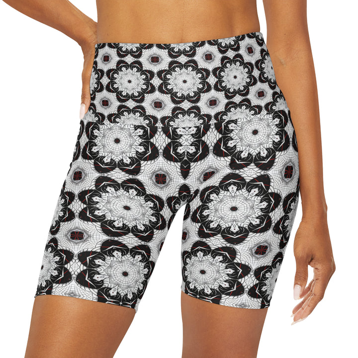 High Waisted Yoga Shorts - Classic Contrast