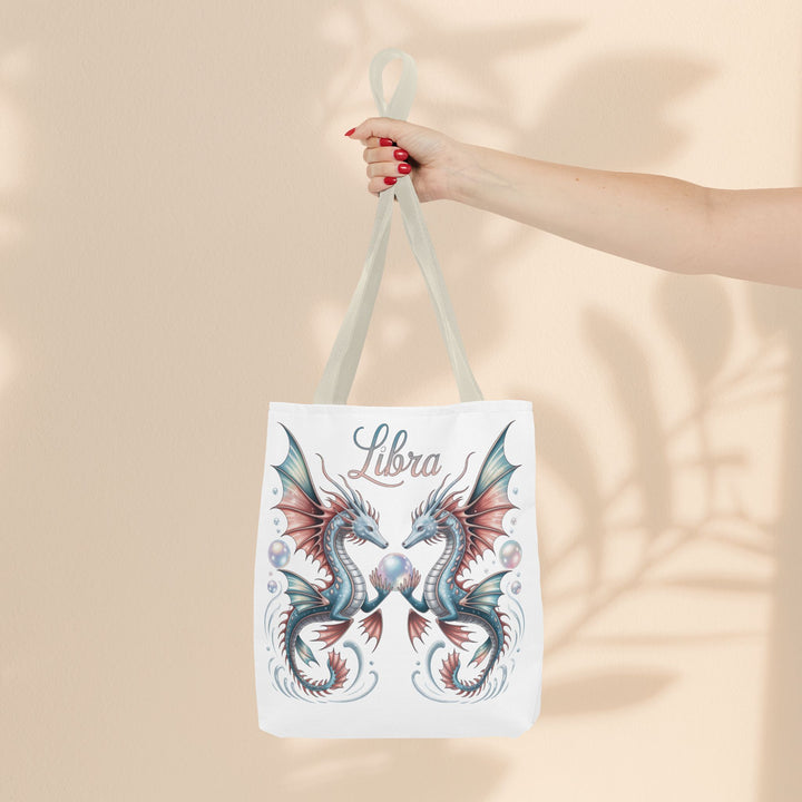 Libra Dragon Tote Bag, Zodiac Sign Tote, Astrological Gift, Fantasy Art Shopper, Unique Astrology Carryall