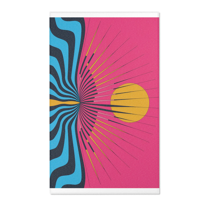 Vibrant Area Rug with Retro Sunburst Design, Hope Rising