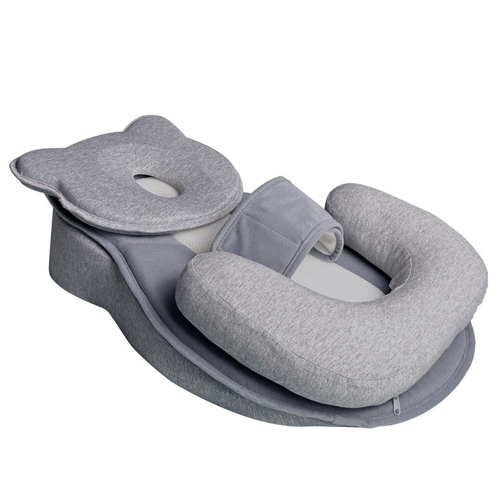 Sea Dragon Dreams grey inclined baby feeding pad with head support and ergonomic nursing cushion for comfortable support.