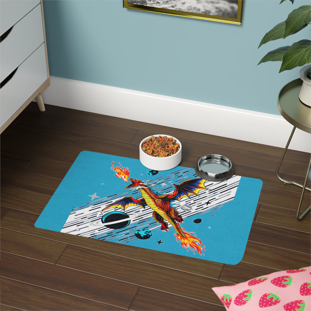 Pet Food Mat (12x18) - Galaxy Dragon