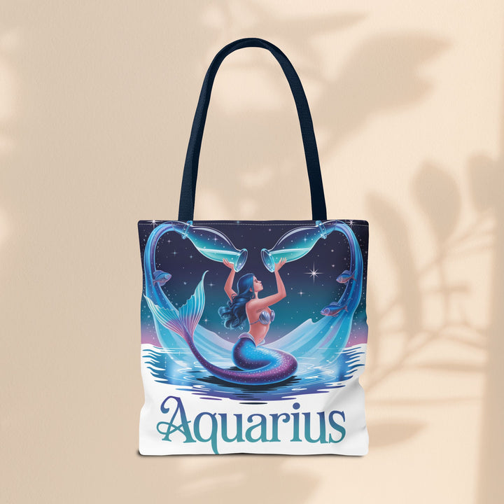 Aquarius Mermaid Tote Bag, Zodiac Gift, Astrology Tote, Women’s Bag, Beach Accessory, Stylish Carryall