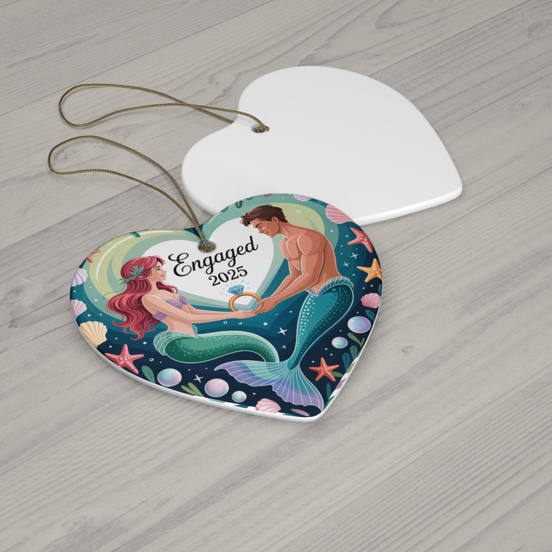 Engaged 2025 - Mermaid and Merman Ceramic Ornament