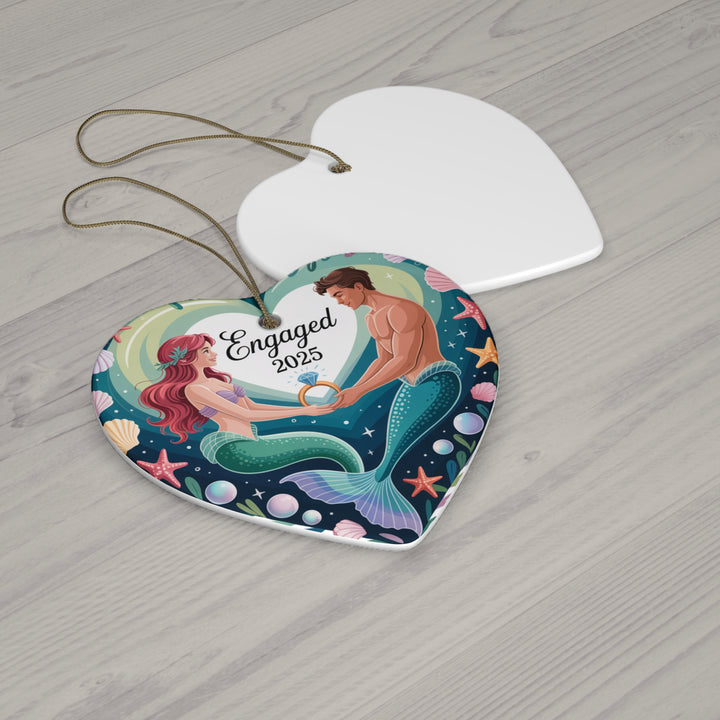 Engaged 2025 - Mermaid and Merman Ceramic Ornament