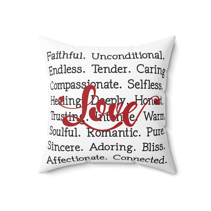 Faux Suede Square Pillow - The Meaning of Love