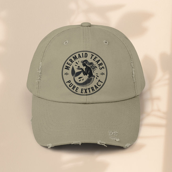 Mermaid Tears Distressed Cap – Trendy Casual Hat & Summer Beach Accessory
