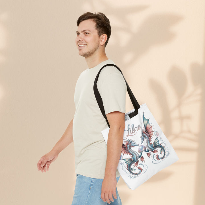 Libra Dragon Tote Bag, Zodiac Sign Tote, Astrological Gift, Fantasy Art Shopper, Unique Astrology Carryall