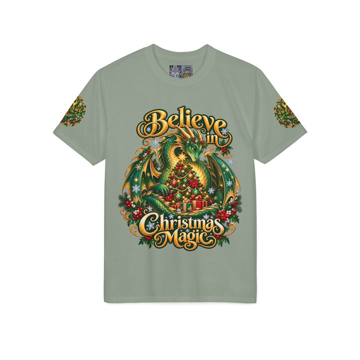 Christmas Dragon T-Shirt — "Believe in Christmas Magic" Holiday Tee
