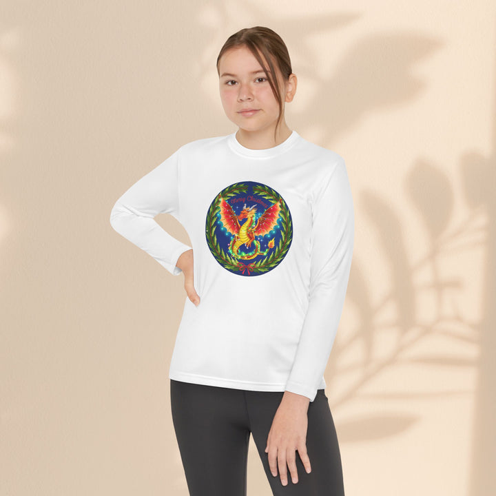 Youth Long Sleeve Competitor Tee - Christmas Dragon