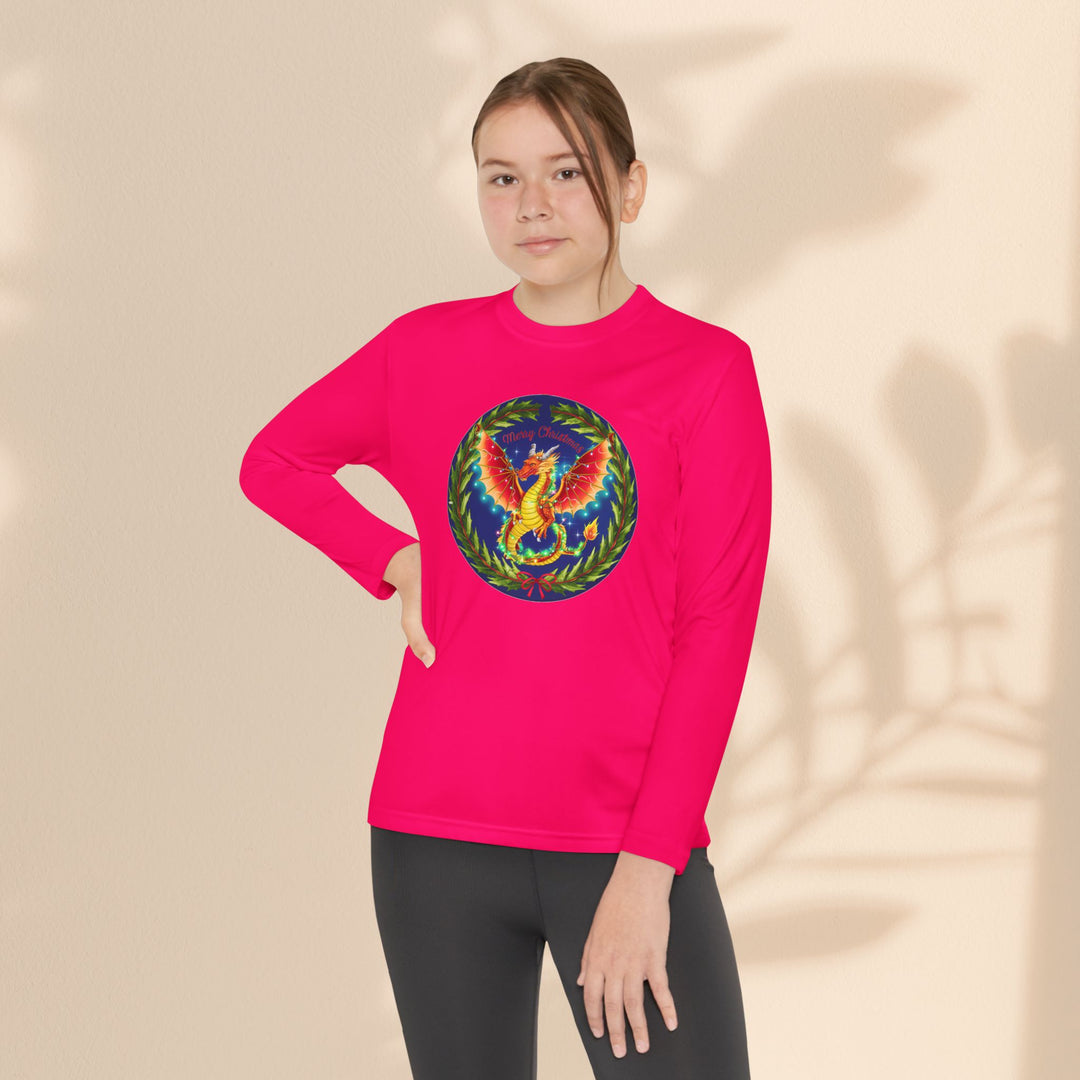 Youth Long Sleeve Competitor Tee - Christmas Dragon