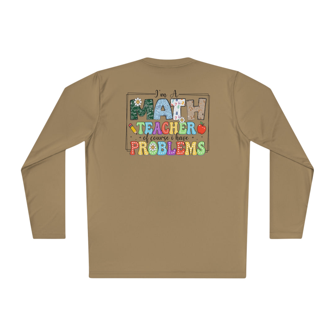 Unisex Lightweight Long Sleeve Tee - Math Teacher with Problems