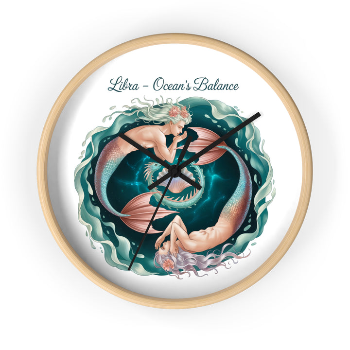 Wall Clock — Libra "Ocean's Balance" Mermaid Zodiac Clock