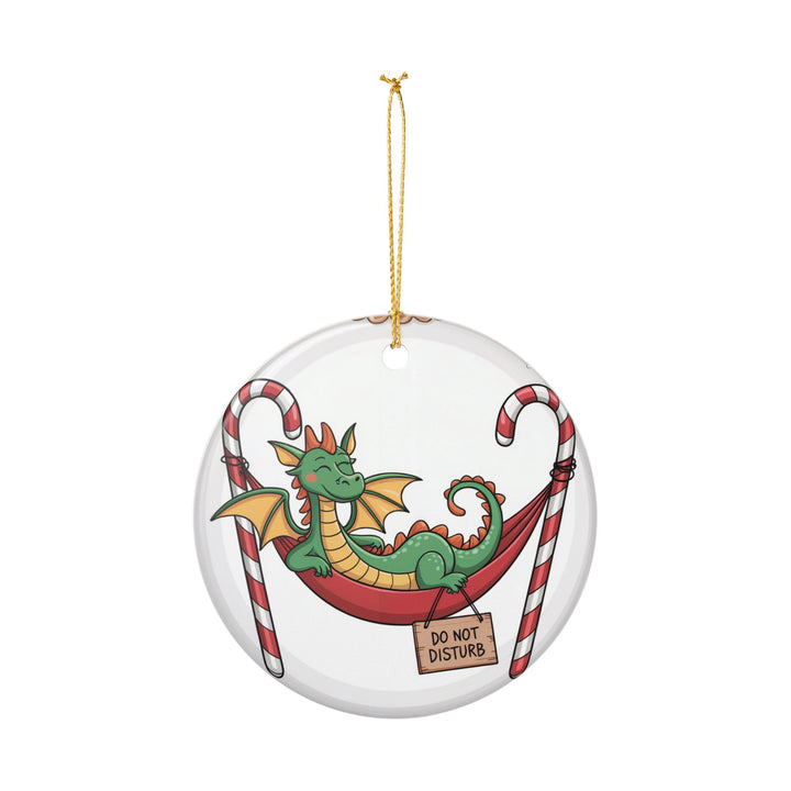 Do Not Disturb Dragon Ceramic Ornament – Fantasy Holiday Decoration & Keepsake Gift