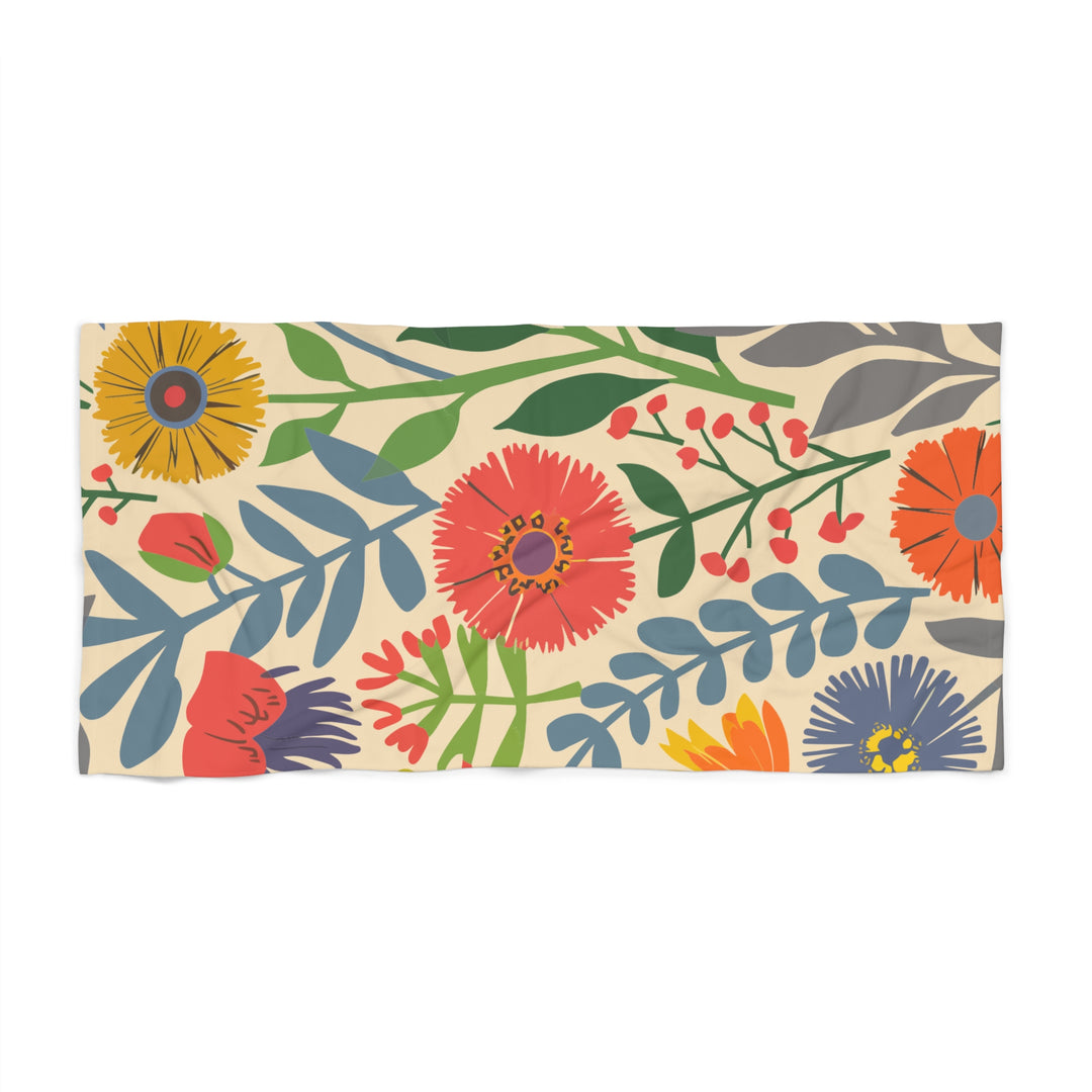 Beach Towel - Coastal Flowers
