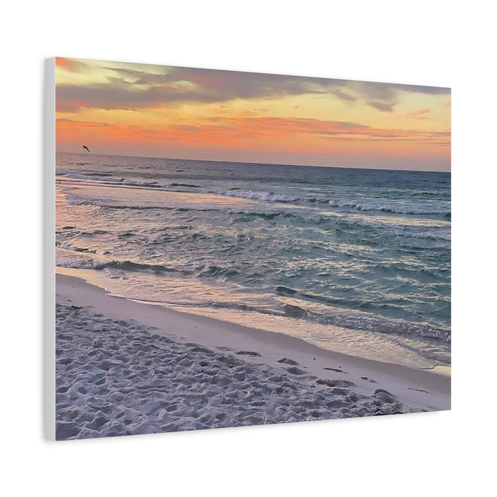 Sunset Beach Matte Stretched Canvas Wall Art