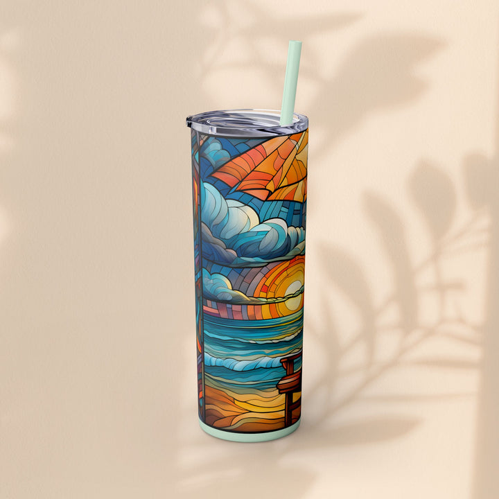 Skinny Tumbler with Straw, 20oz - Beach Chair Life