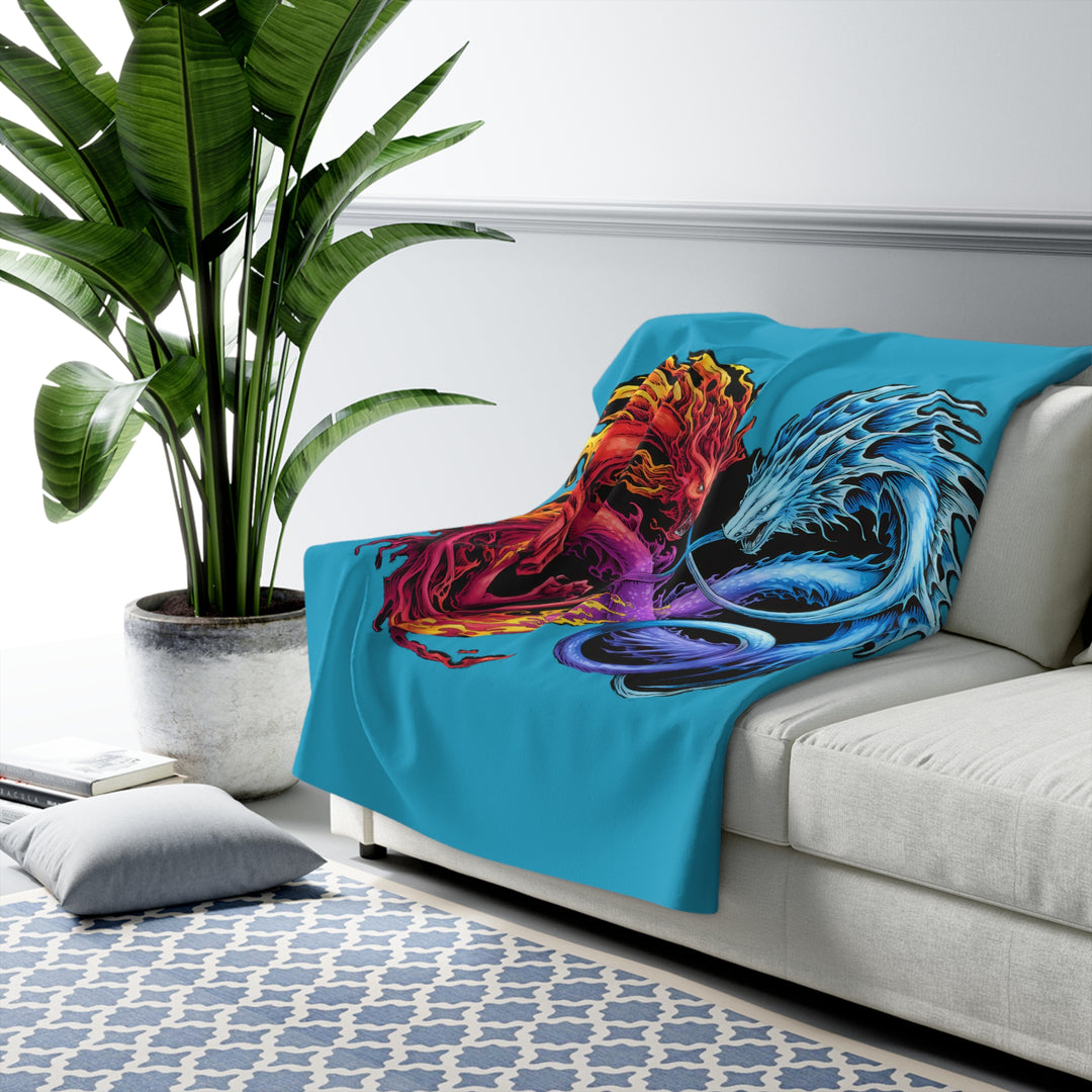 Dragons Infinity Sherpa Fleece Blanket – Cozy Throw for Fantasy Lovers, Unique Home Décor & Warm Gift Idea
