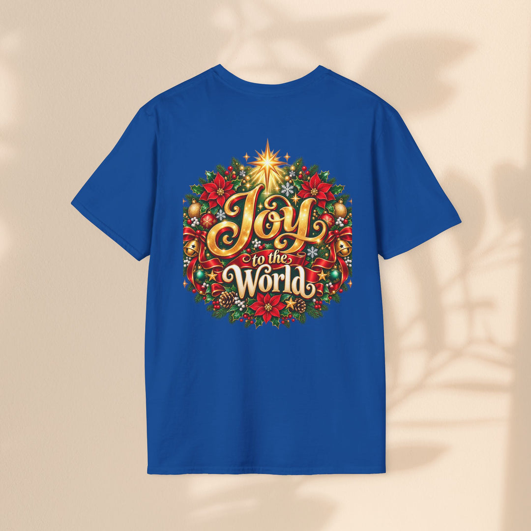 Joy to the World Christmas T-Shirt — Festive Wreath Holiday Tee