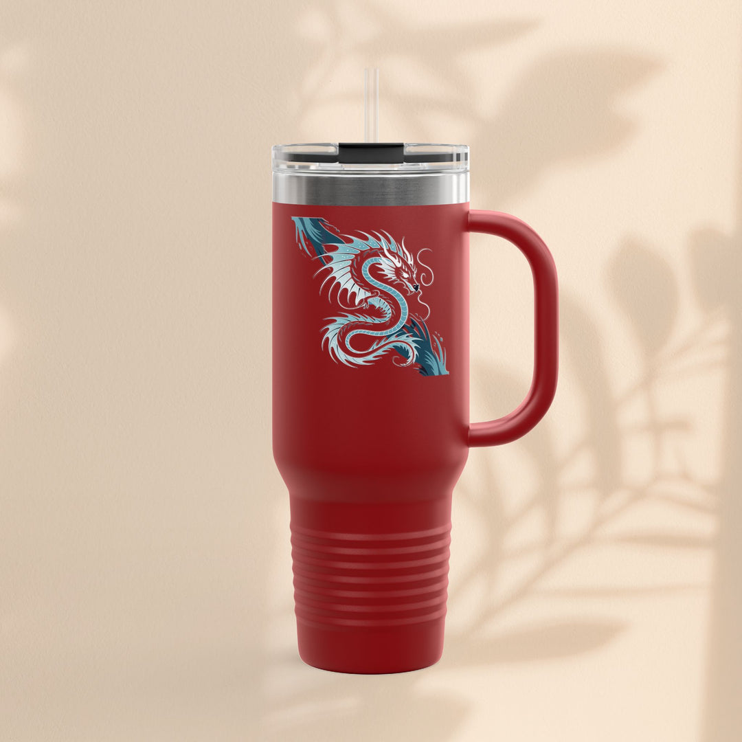 Bold Dragon Insulated Travel Mug, 40oz – Adventure, Road Trips, Unique Gift, Eco-Friendly Drinkware, Hot & Cold Beverages