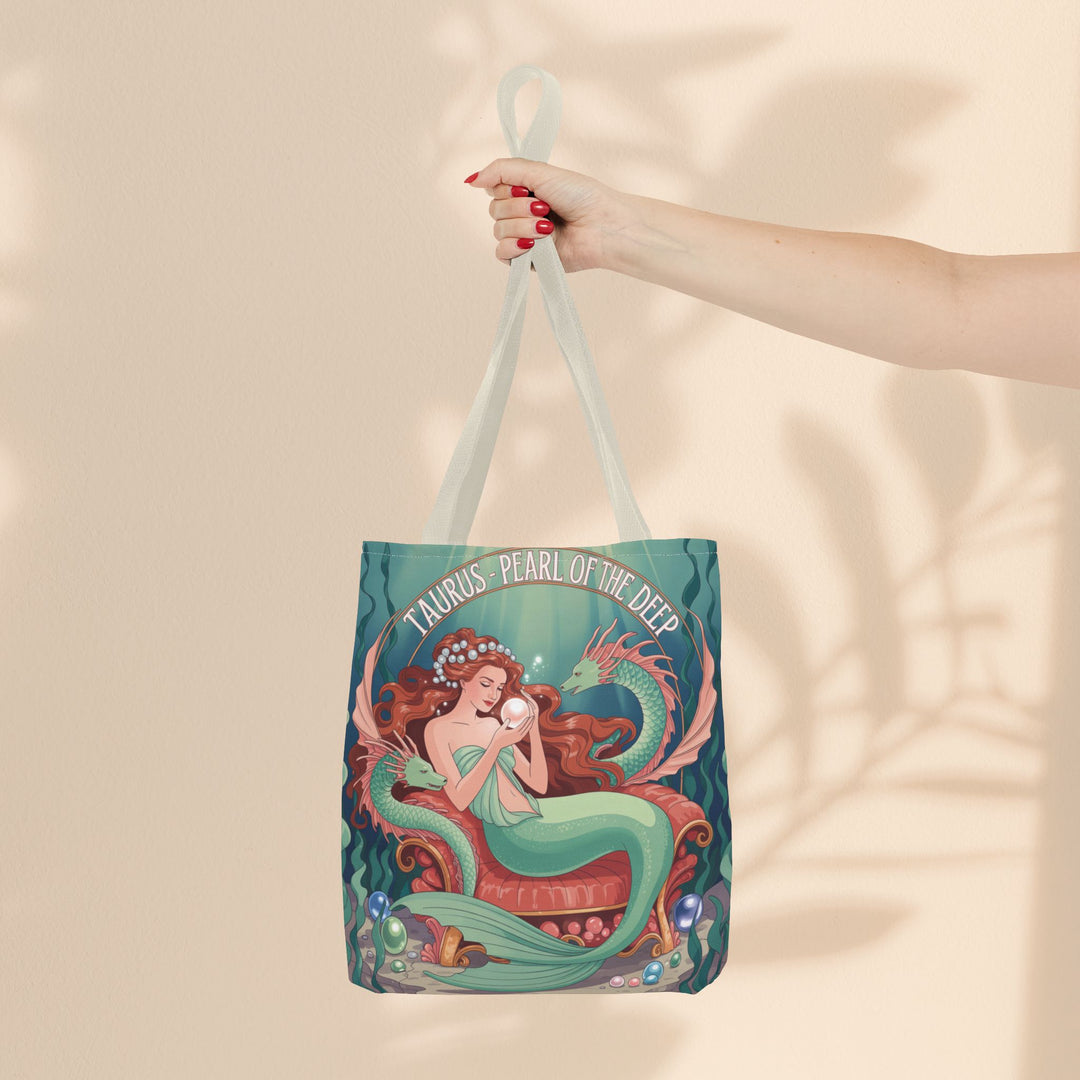 Taurus Mermaid Tote Bag, Taurus Zodiac, Ocean Lover Gift, Beach Accessory, Astrology Decor, Unique Shopping Bag