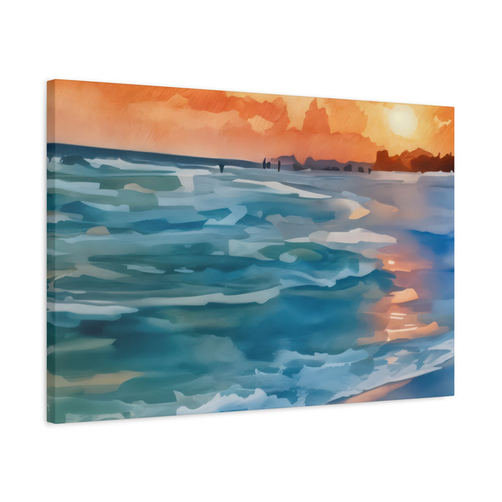 Coastal Sunset Canvas Art – Ocean and Beach Wall Décor
