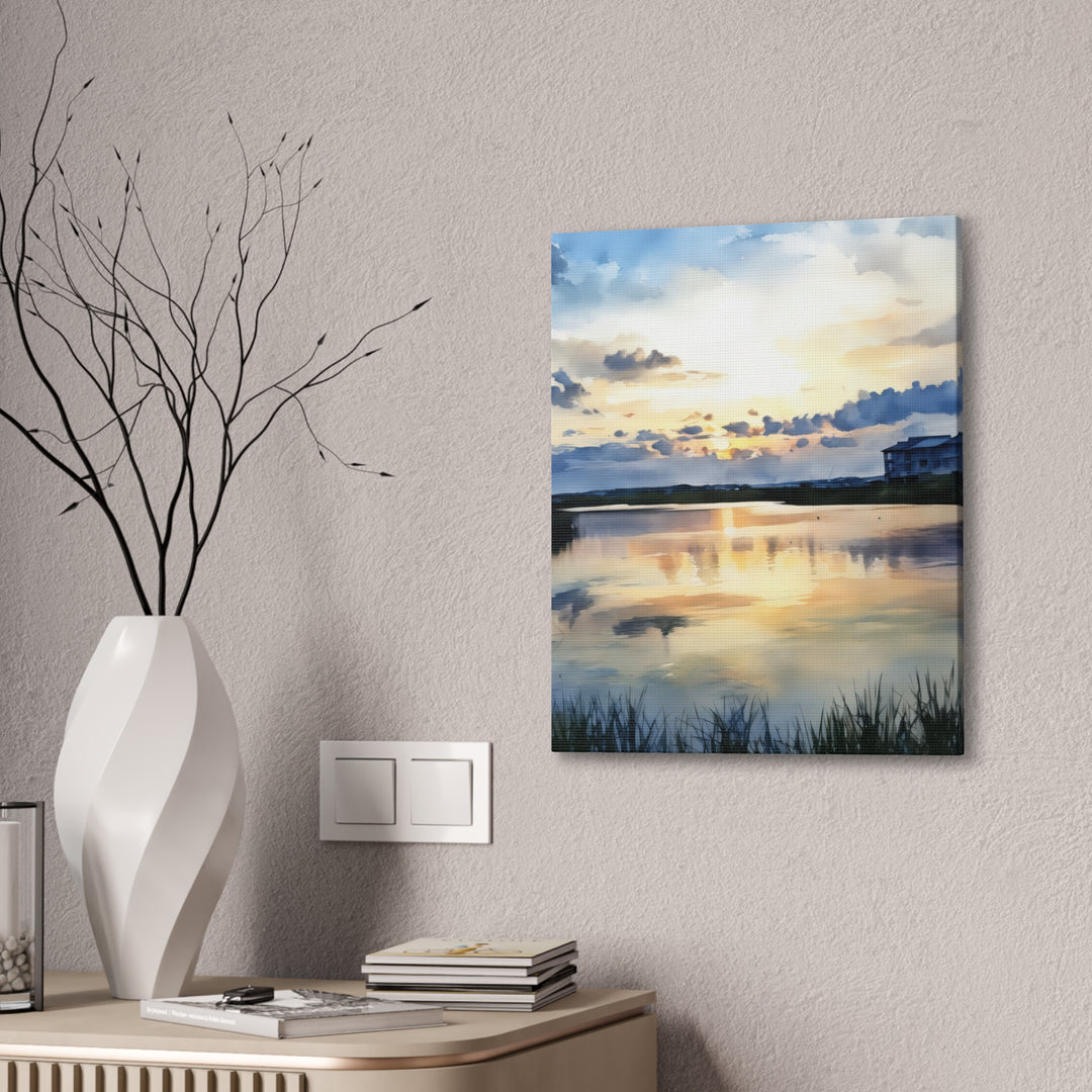 Serene Sunset Landscape Canvas Wall Art