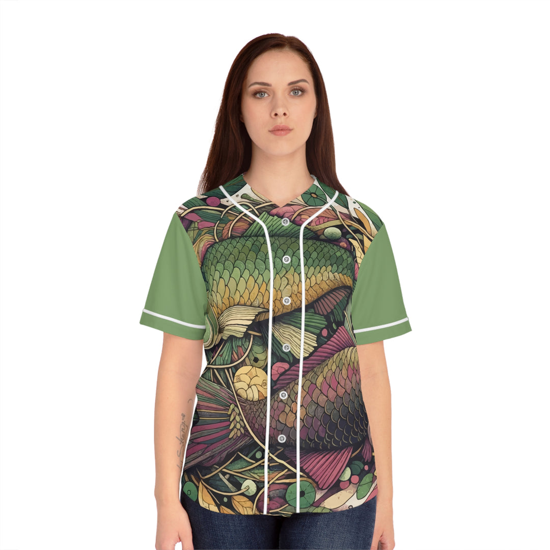 Women's Baseball Jersey - Fishes in the Deep Blue Sea