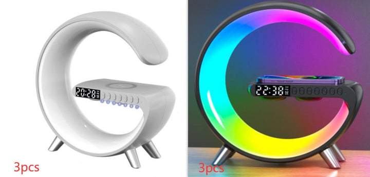 G-Shaped LED Wireless Charger Lamp | Bluetooth Speaker Alarm Clock