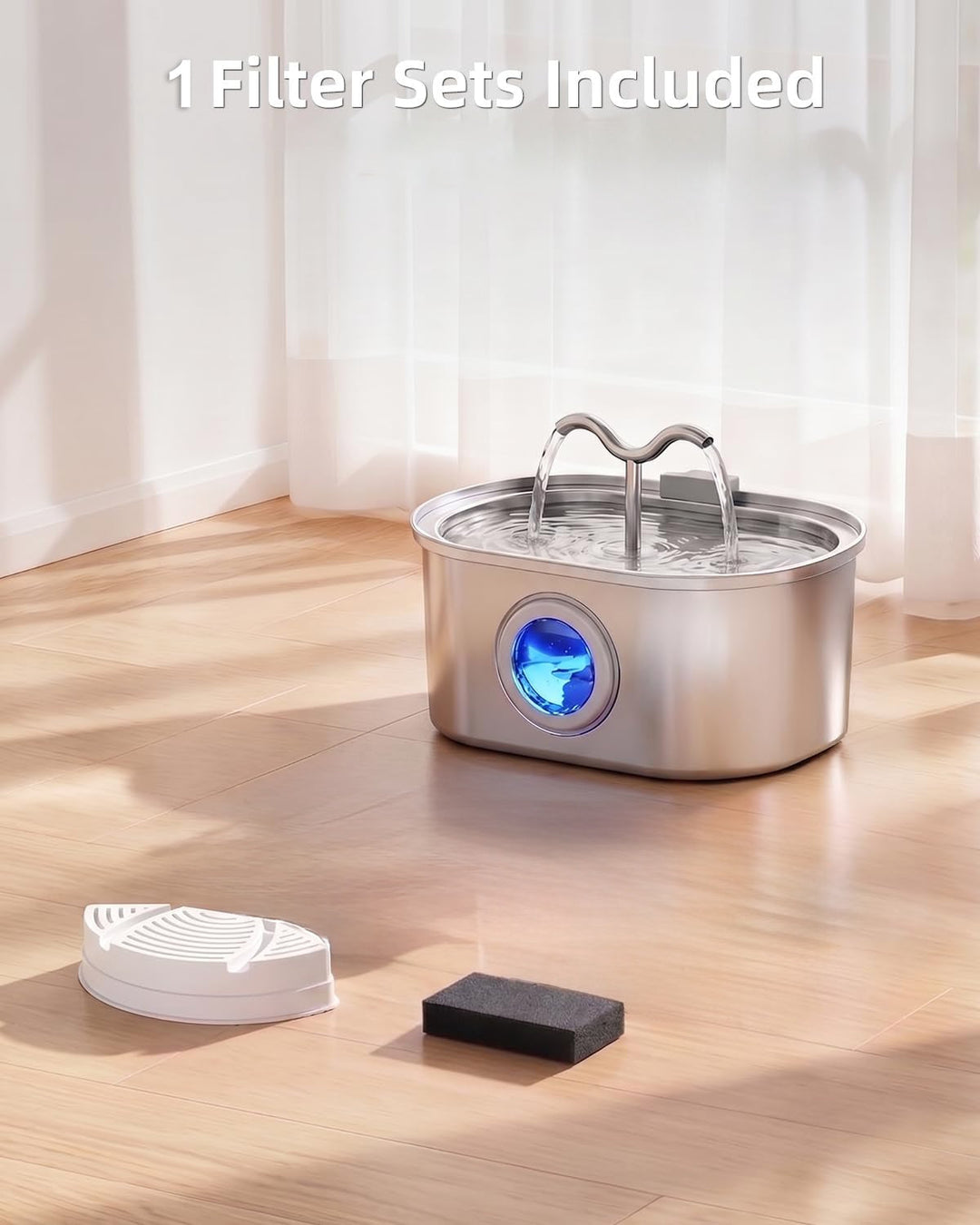 Stainless Steel Cat Water Fountain | 108oz Automatic Pet Fountain