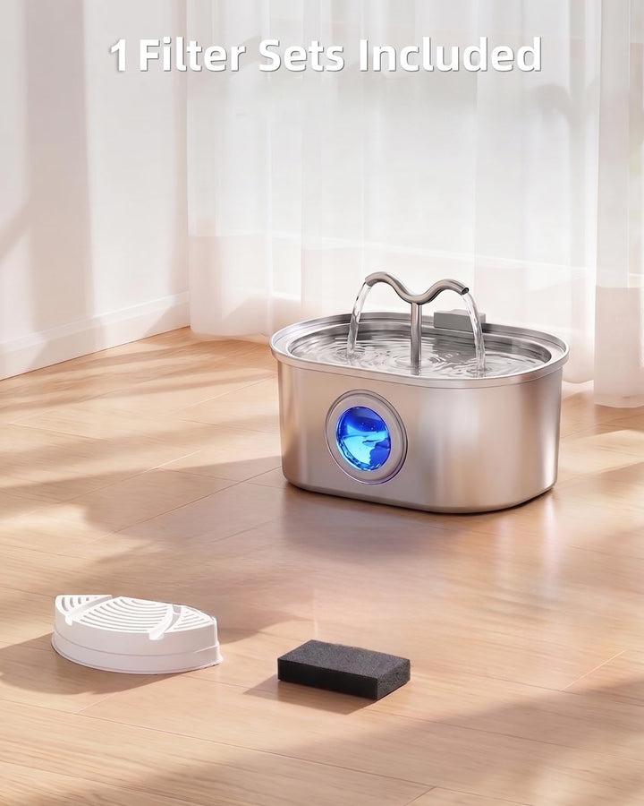 Stainless Steel Cat Water Fountain | 108oz Automatic Pet Fountain