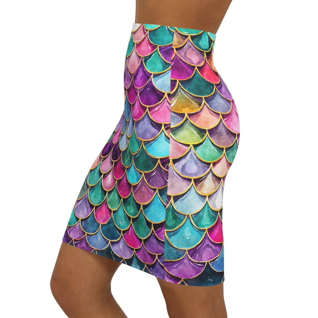 Dancing Mermaid Scale Pencil Skirt