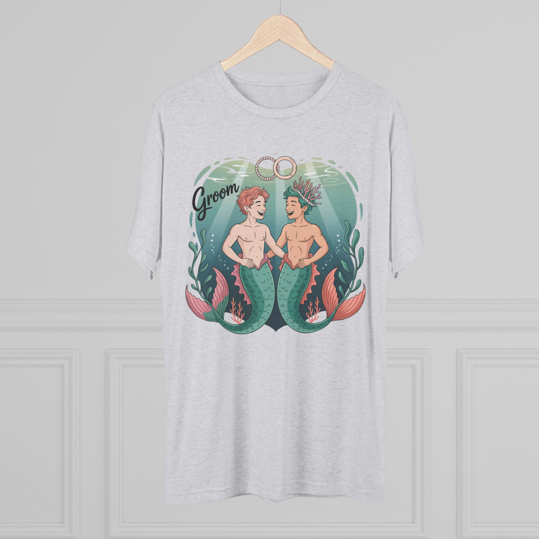 Merman Groom Tee, LGBTQ+ Pride Apparel, Wedding Gift, Unique Couple Shirt