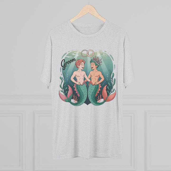 Merman Groom Tee, LGBTQ+ Pride Apparel, Wedding Gift, Unique Couple Shirt