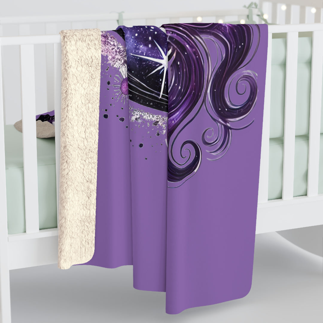 Cosmic Moon Sherpa Fleece Blanket – Starry Night Cozy Throw & Astrology Gift