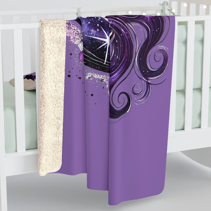 Cosmic Moon Sherpa Fleece Blanket – Starry Night Cozy Throw & Astrology Gift