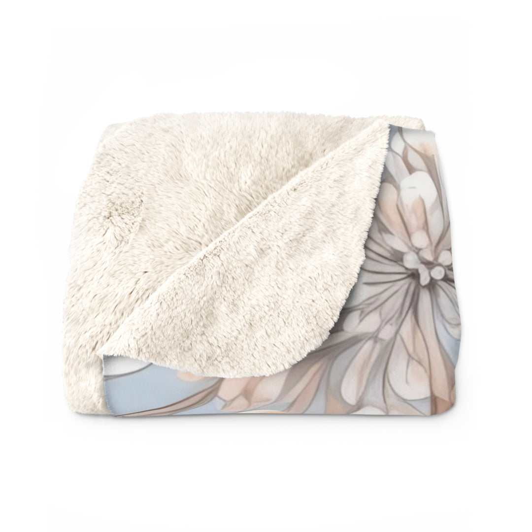 Serenity Floral Sherpa Fleece Blanket – Cozy Soft Throw for Home, Travel & Gifts