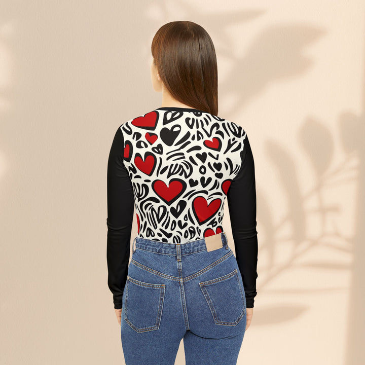 Women's Long Sleeve V-neck Shirt - Love Beat