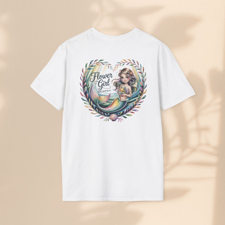 Flower Girl T-Shirt, Cute Flower Girl Apparel, Wedding Gift, Kids Birthday, Girly T-Shirt, Mermaid Design, Special Occasion