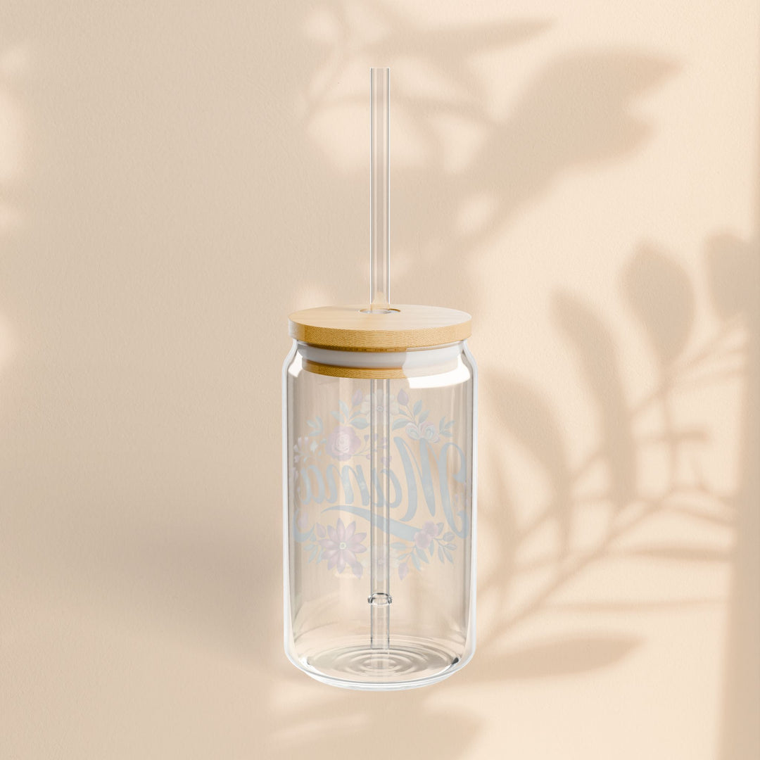 Floral Mama Sipper Glass - 16oz Eco-Friendly Drinkware