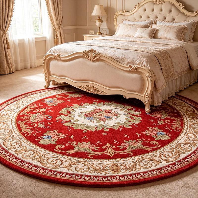 European Vintage Floral Round Area Rug